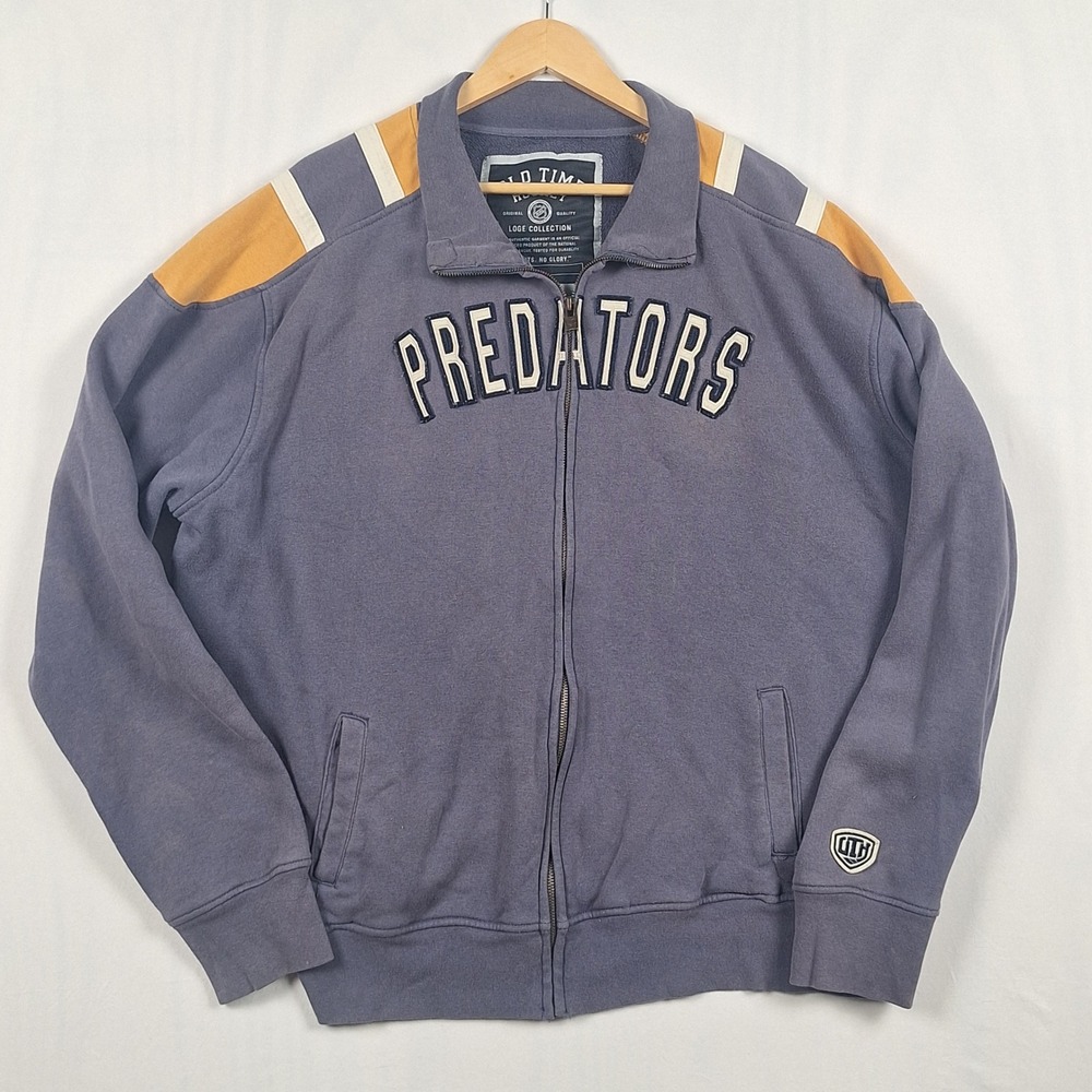 Old Time Hockey Nashville Predators Loge Full Zip Sweatshirt Blue XXL